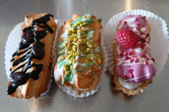 Eclairs Himbeer Pistazie Kaffee