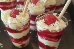 Mascarpone-Sahne-Zitrone-Himbeer Dessert