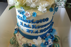 Kommunion Blau Blumen