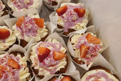 Muffins Rosa Erdbeeren